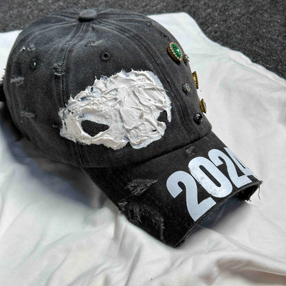 Cut Washed Old Baseball Big Head Circumference Worn Hat