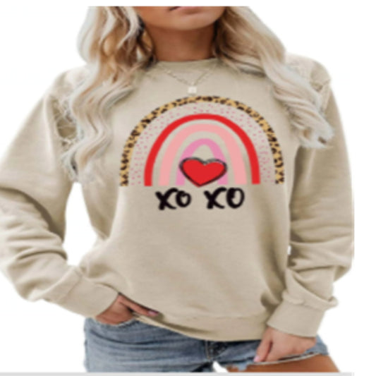 Leopard Print Rainbow Fashion Print Loose Hoodie