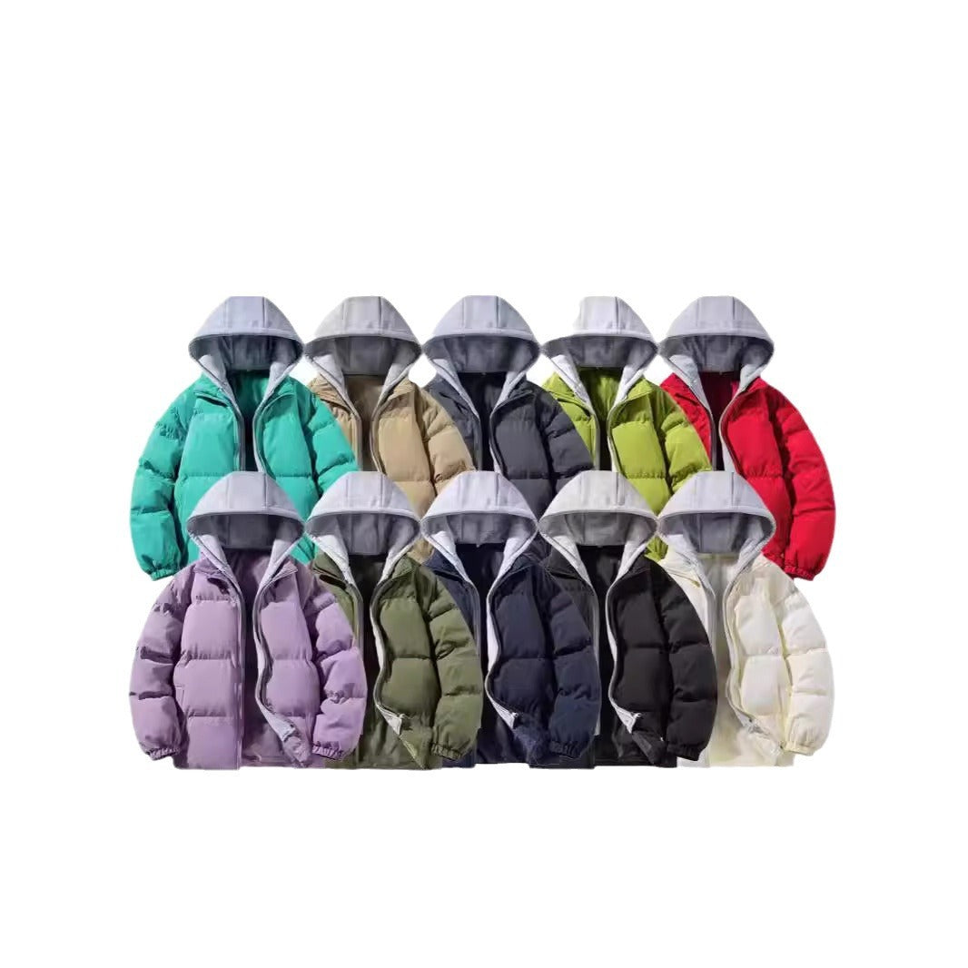 Men's High-grade Coat Fake Two-piece Thickened Warm